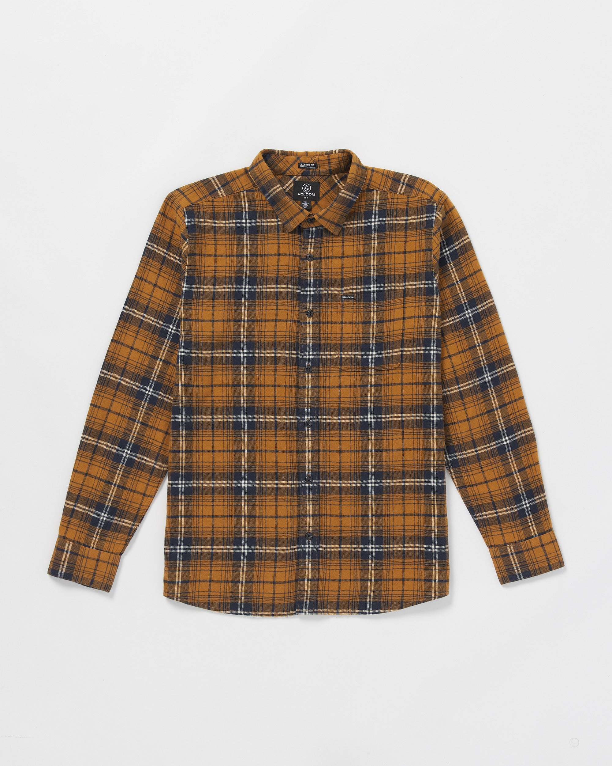 Caden Plaid Long Sleeve Shirt - Chestnut Brown | Volcom US