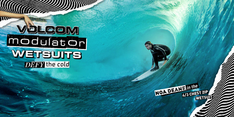 Volcom Modulator wetsuits Noa Deane in the 4/3 chest zip wetsuit