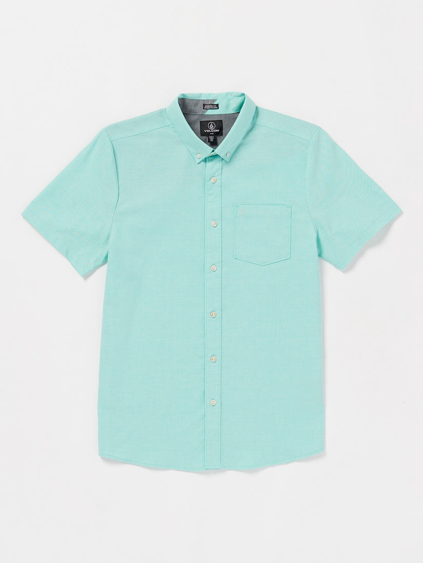 Everett Oxford Short Sleeve Shirt - Dusty Aqua