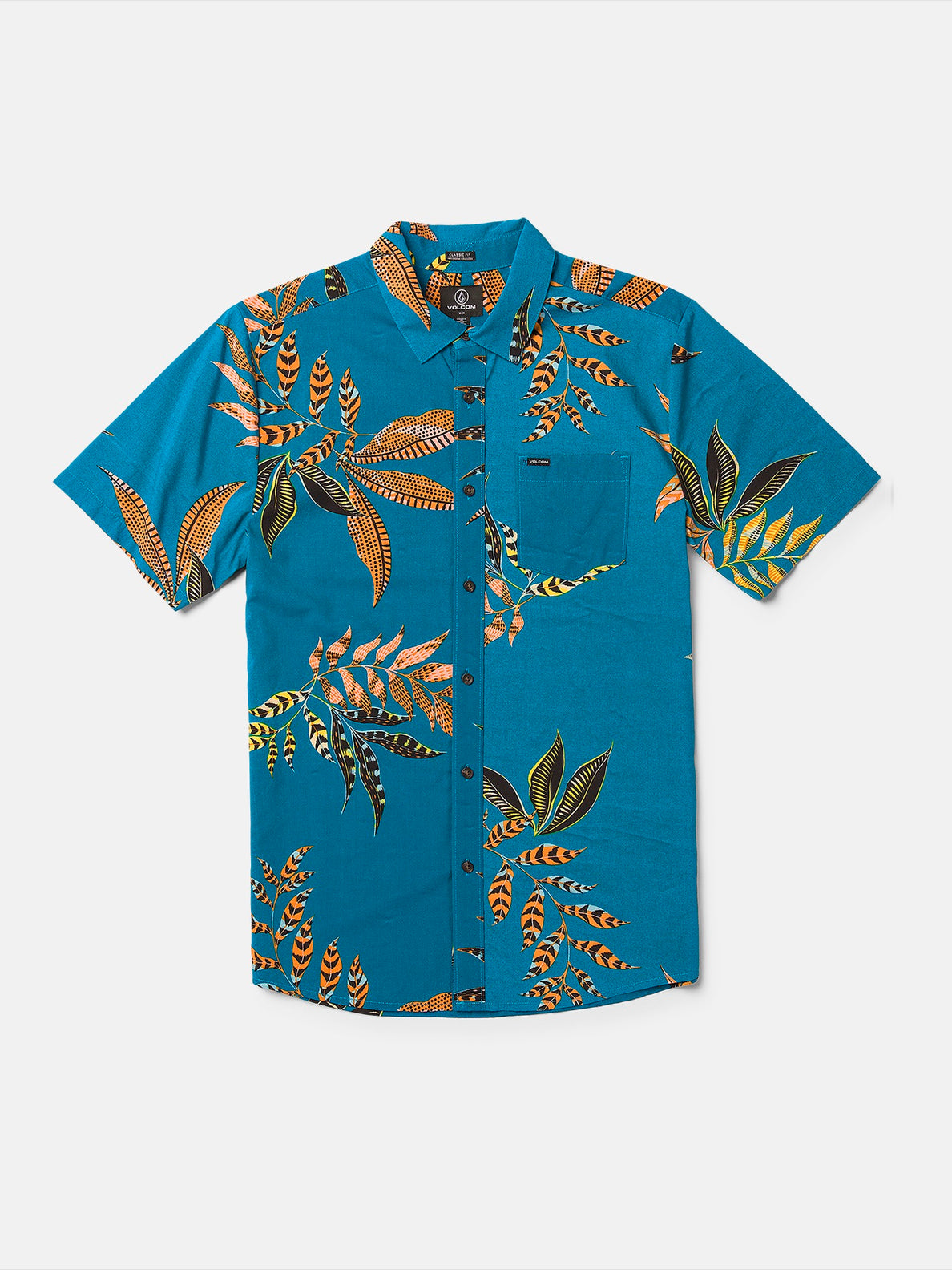 PARADISO FLORAL SHORT SLEEVE SHIRT - OCEAN TEAL