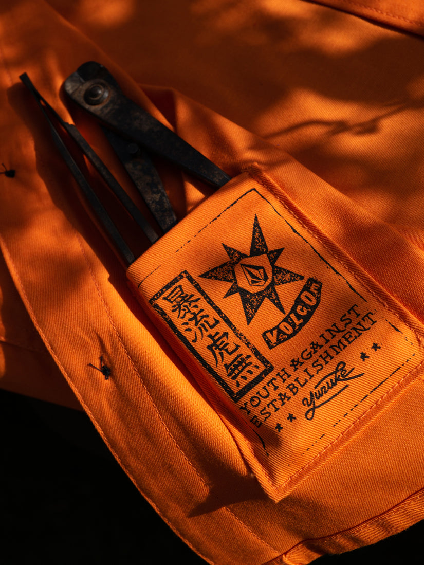 Tokyo True Featured Artist Yusuke Pocket Short Sleeve Shirt - Orange