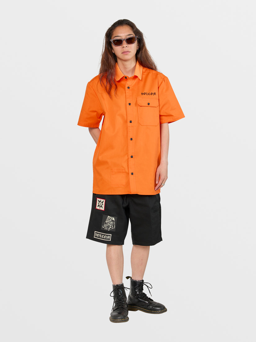 Tokyo True Featured Artist Yusuke Pocket Short Sleeve Shirt - Orange