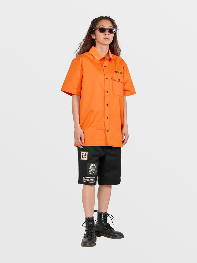 Tokyo True Featured Artist Yusuke Pocket Short Sleeve Shirt - Orange