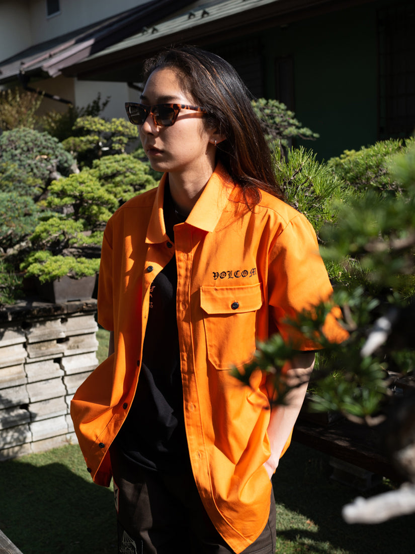 Tokyo True Featured Artist Yusuke Pocket Short Sleeve Shirt - Orange