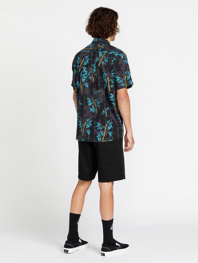 Bamboozeled Floral Short Sleeve Shirt - Black