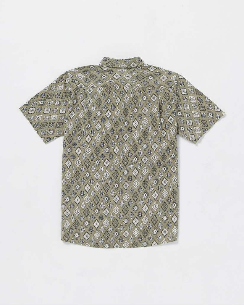 Scaler Stone Woven Short Sleeve Shirt - Thyme Green