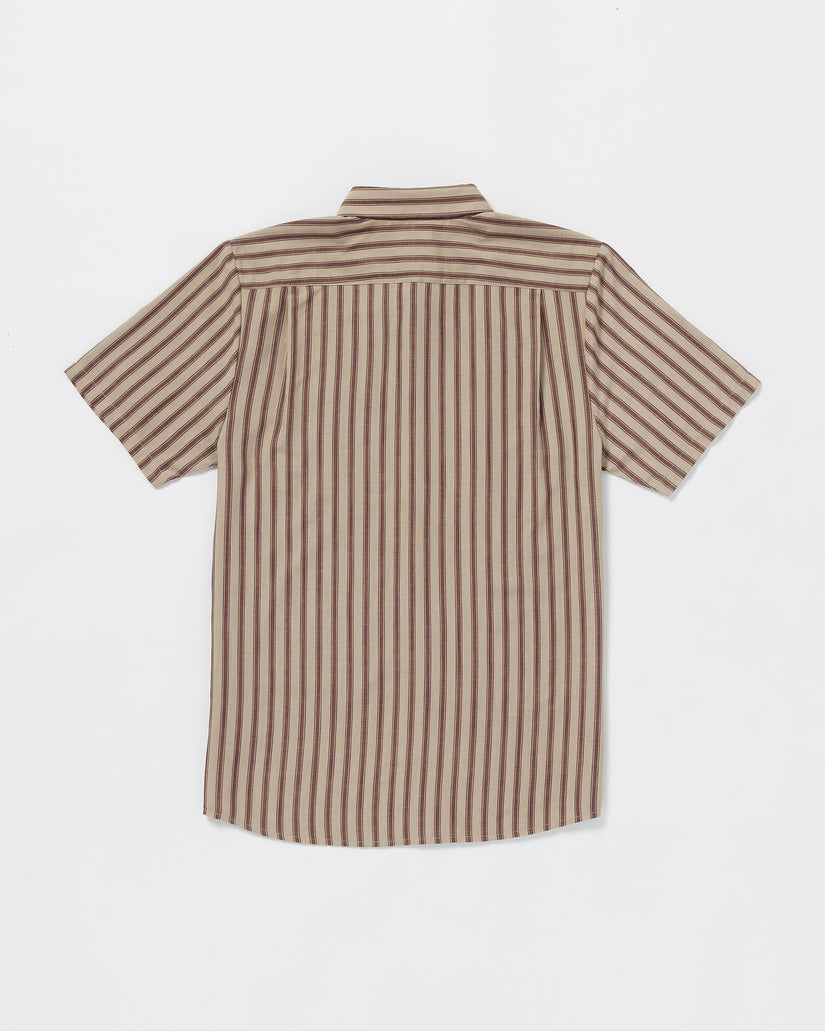 Arvostripe Woven Short Sleeve Shirt - Light Khaki