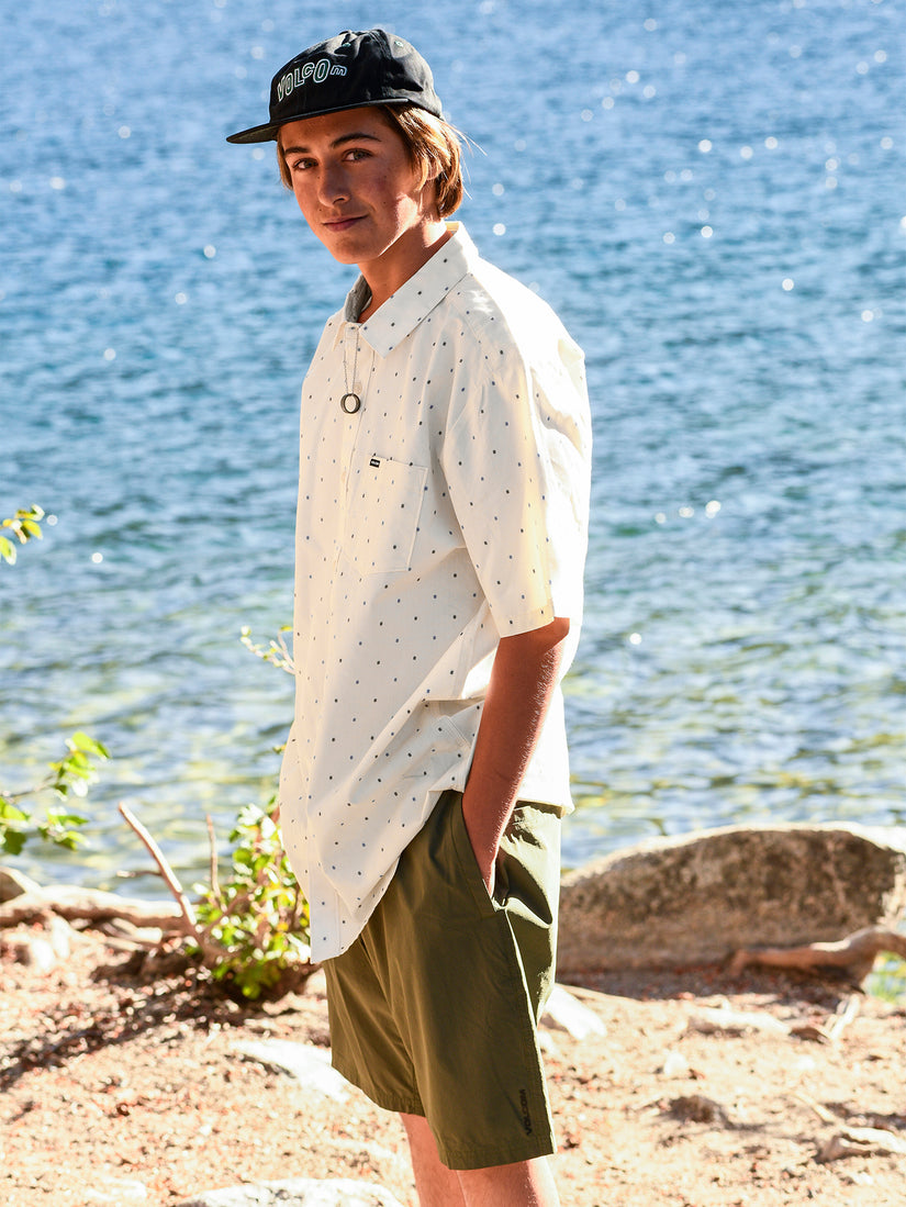 Hone Stone Woven Short Sleeve Shirt - Off White