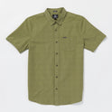 Hone Stone Woven Short Sleeve Shirt - Thyme Green