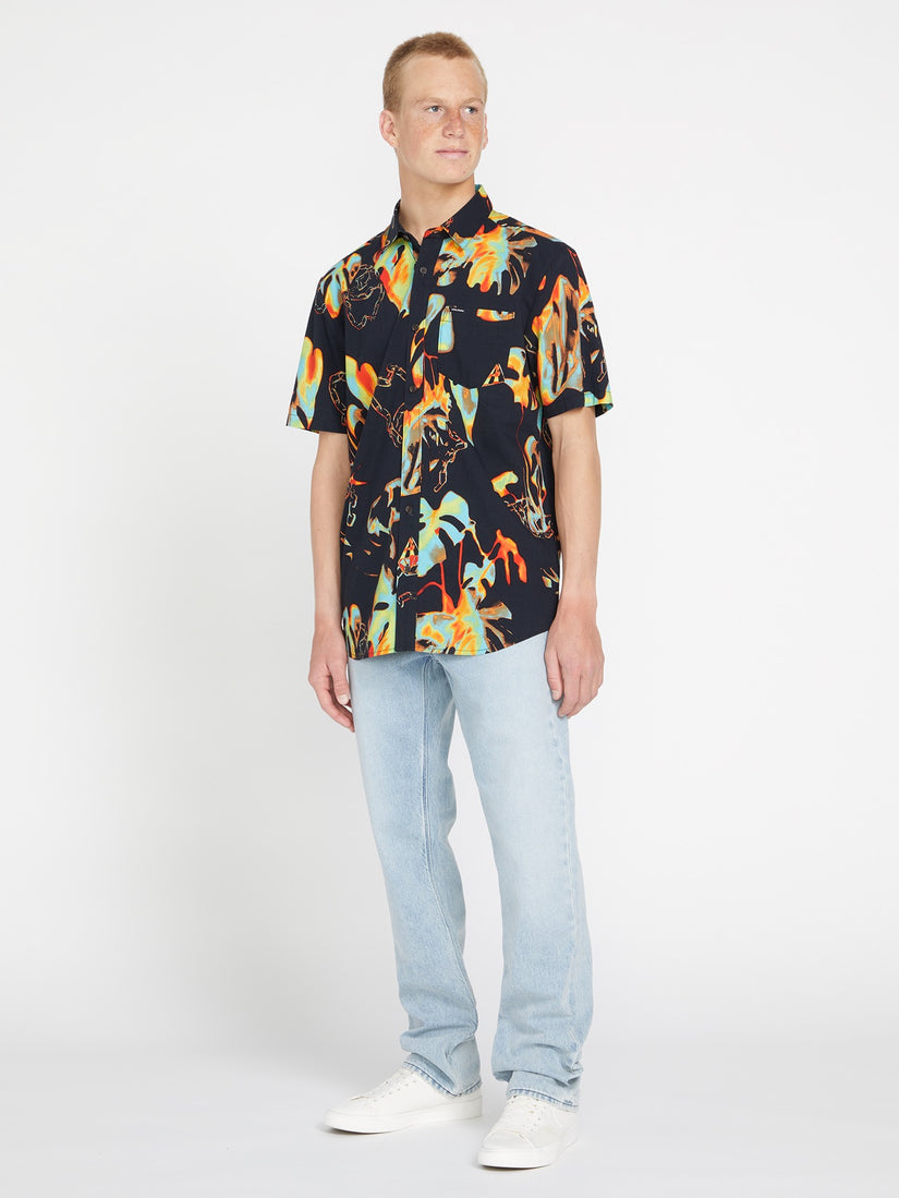 Paradise Bound Woven Short Sleeve Shirt - Black