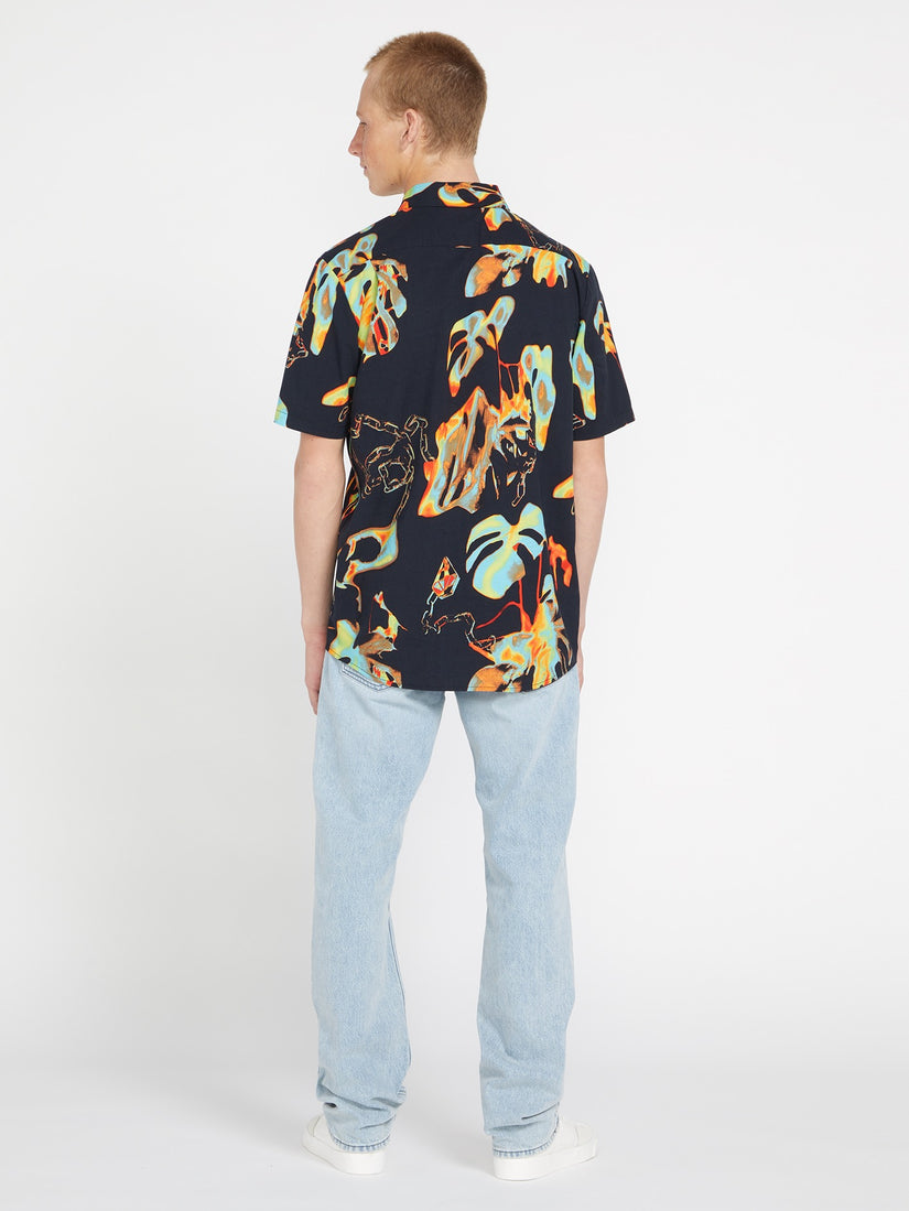 Paradise Bound Woven Short Sleeve Shirt - Black