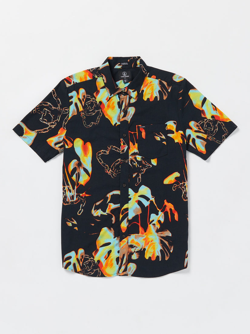 Paradise Bound Woven Short Sleeve Shirt - Black