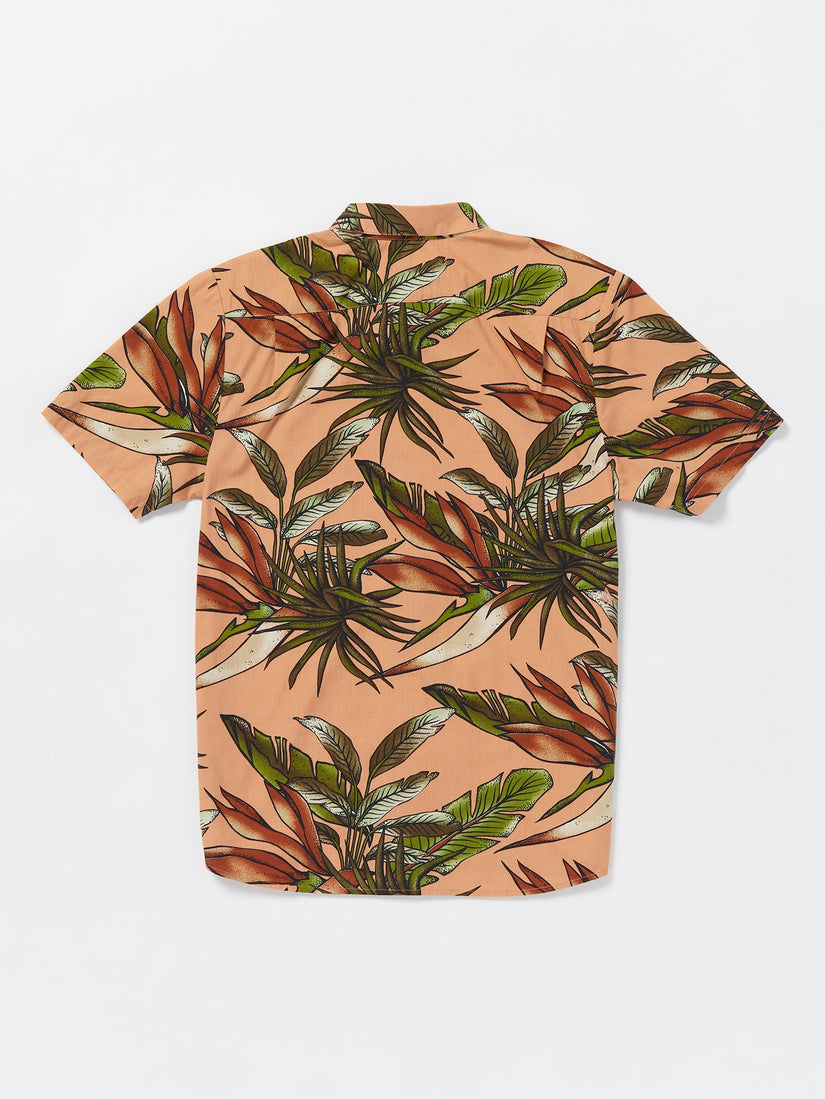 Indospray Floral Woven Short Sleeve Shirt - Sanddune