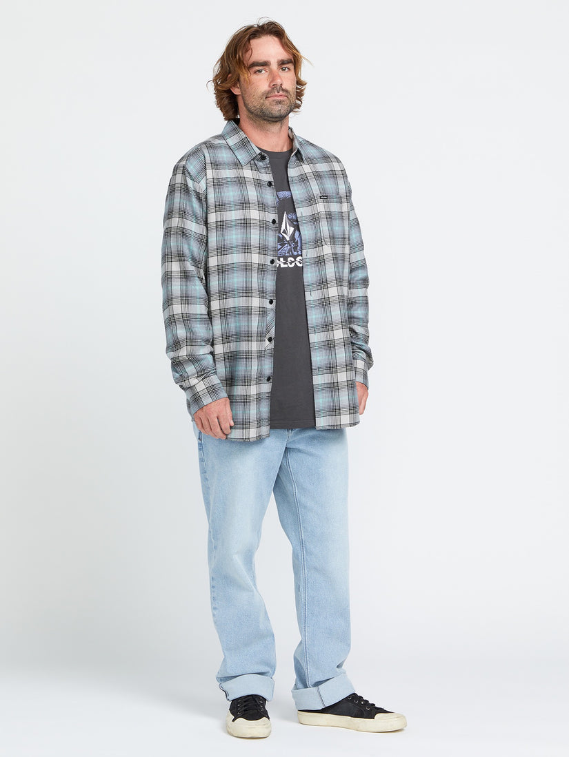 Caden Plaid Long Sleeve Shirt - Tower Grey