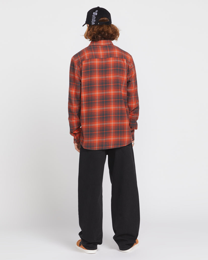 Caden Plaid Long Sleeve Shirt - Bright Red