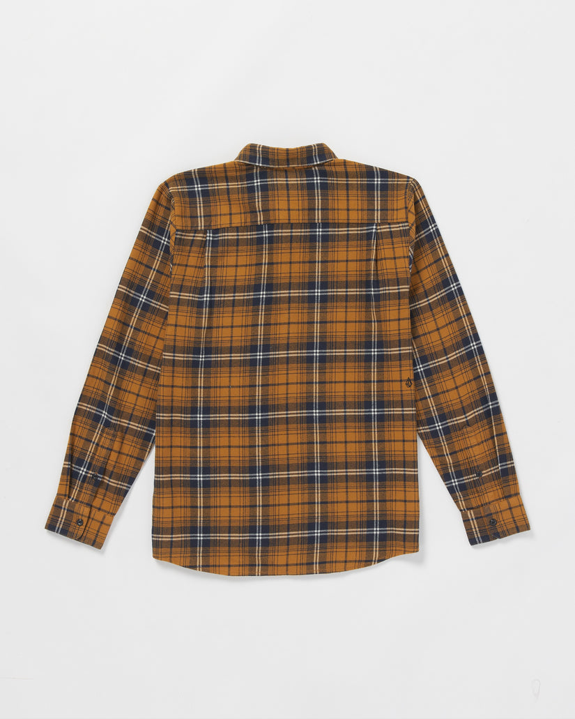 Caden Plaid Long Sleeve Shirt - Chestnut Brown