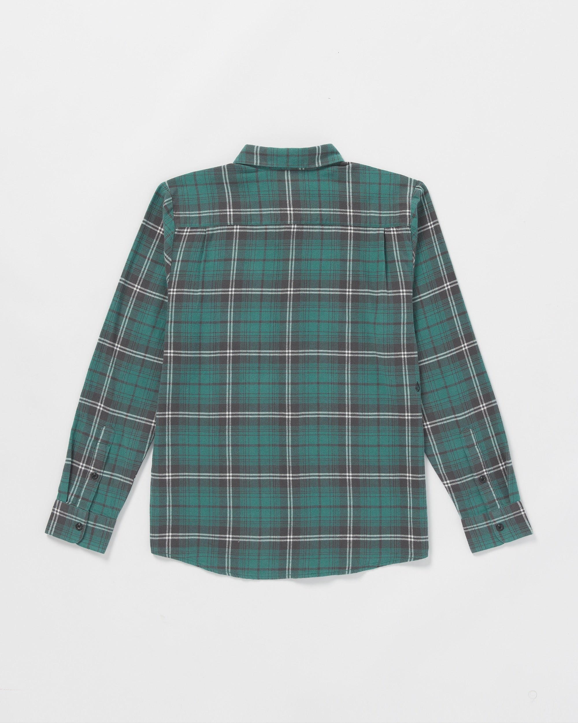 Volcom plaid shops cotton turquoise flannel L