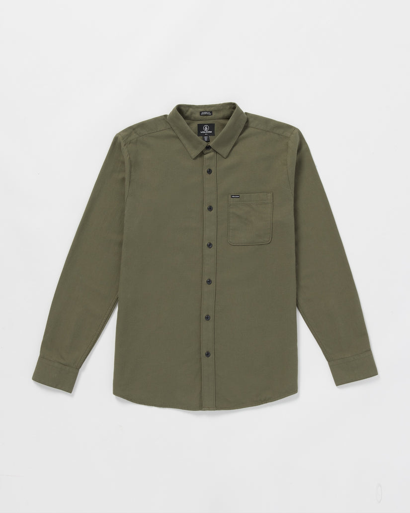 Caden Solid Long Sleeve Shirt - Winter Moss