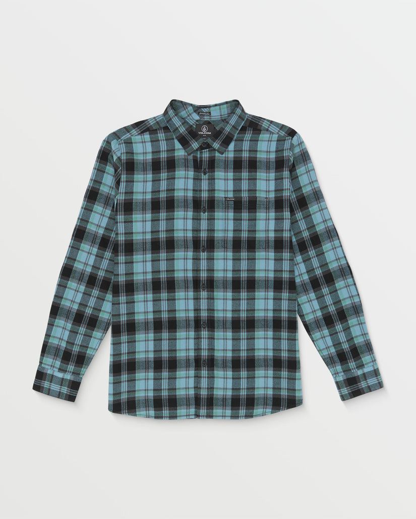 Caden Plaid Long Sleeve Shirt - Blue Rinse