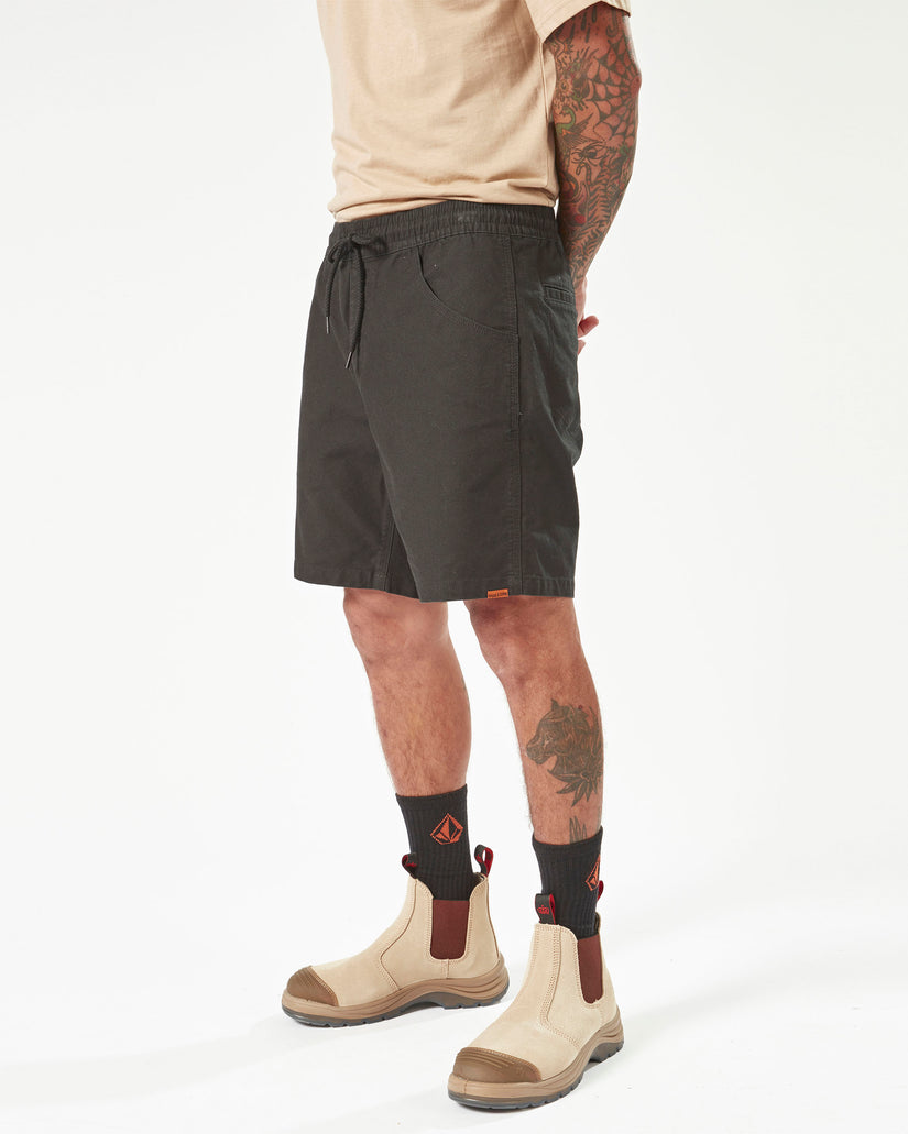 Volcom Workwear Caliper Elastic Waist Shorts - Black