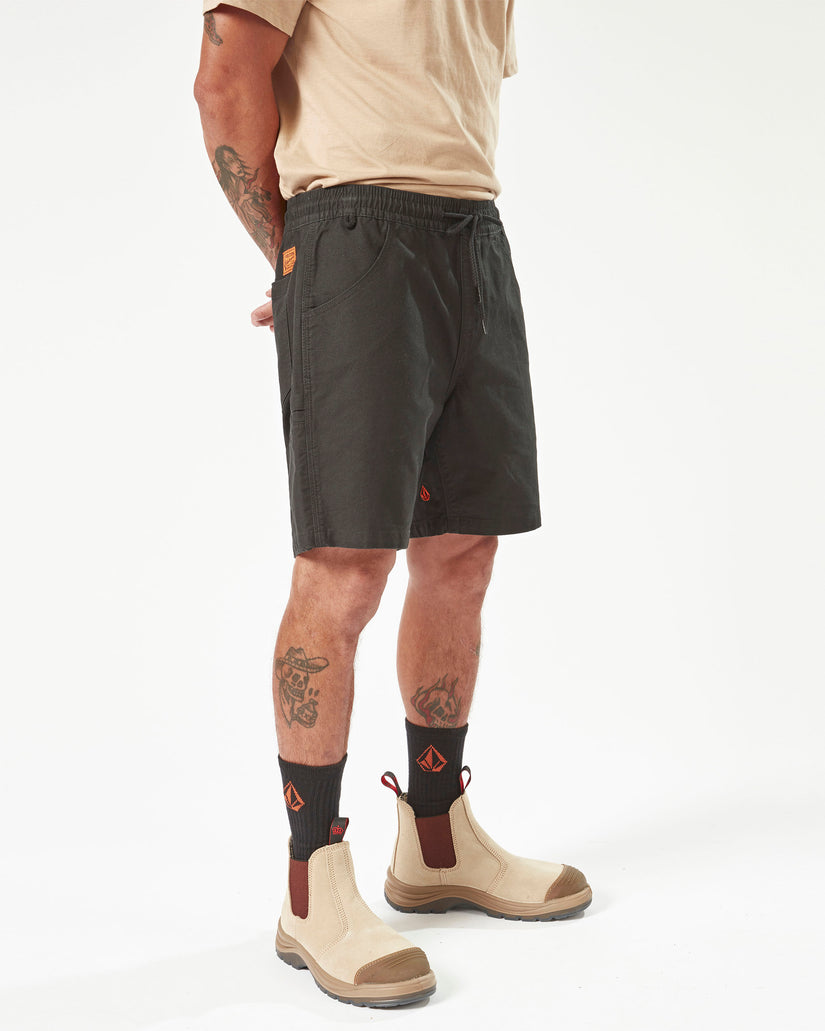 Volcom Workwear Caliper Elastic Waist Shorts - Black