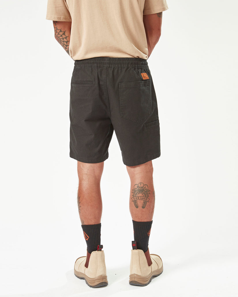 Volcom Workwear Caliper Elastic Waist Shorts - Black