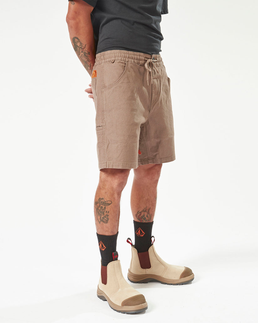 Volcom Workwear Caliper Elastic Waist Shorts - Brindle