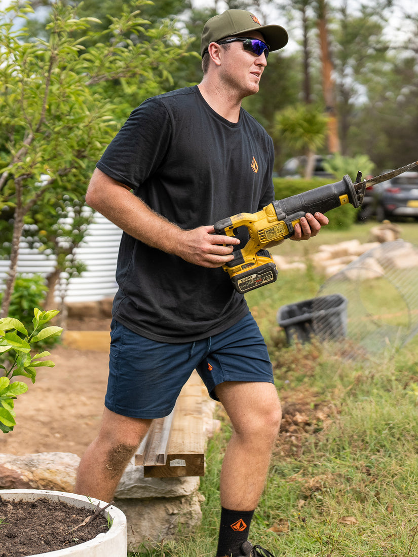 Volcom Workwear Caliper Elastic Waist Shorts - Navy