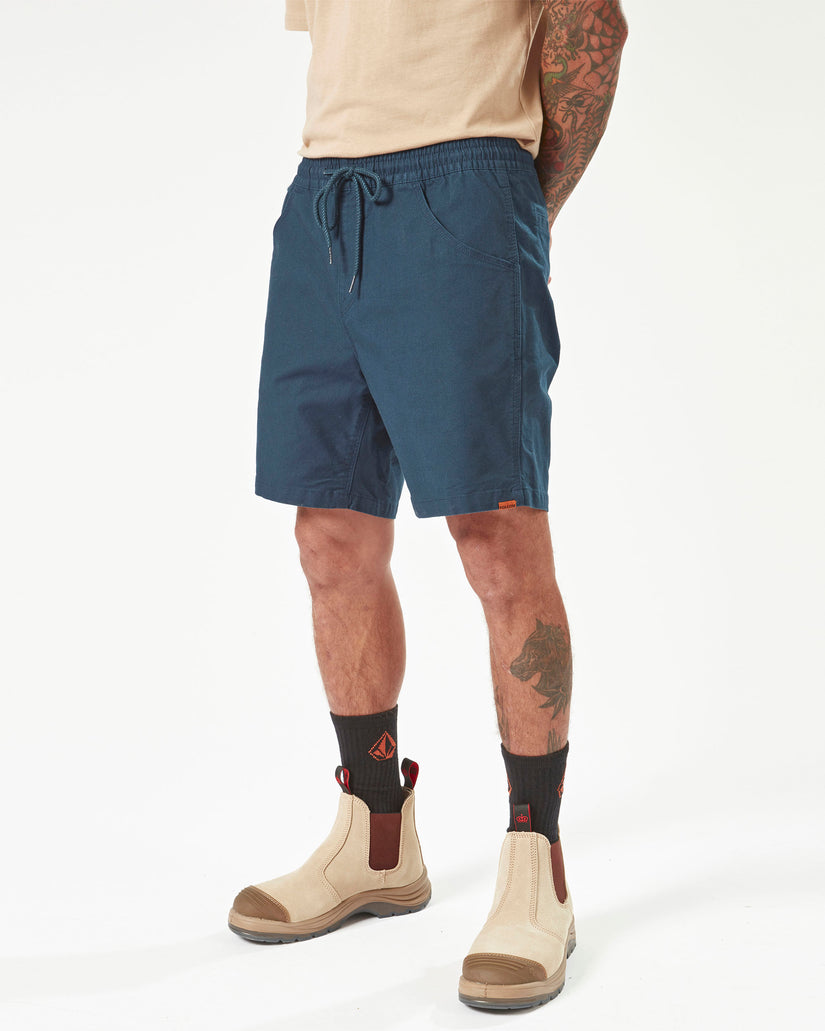 Volcom Workwear Caliper Elastic Waist Shorts - Navy