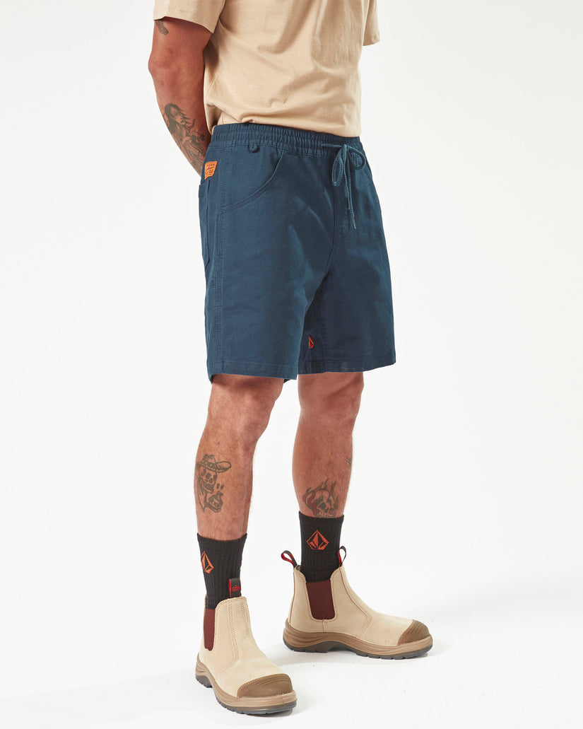 Volcom Workwear Caliper Elastic Waist Shorts - Navy