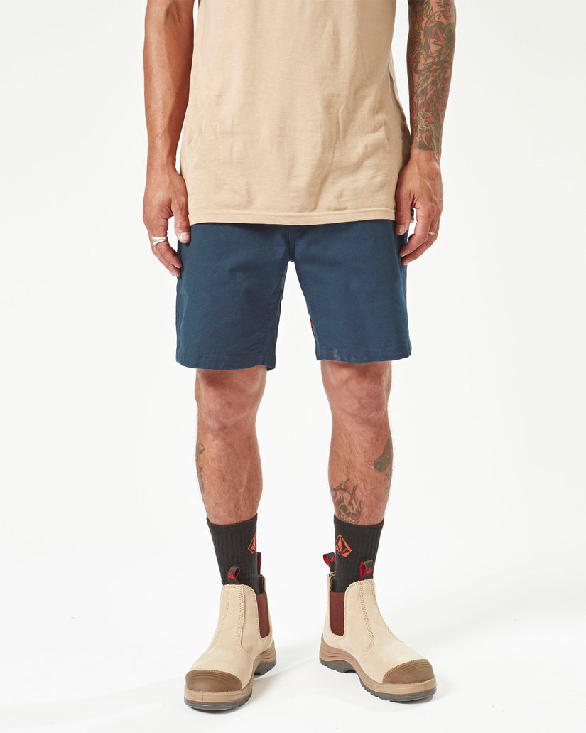 Volcom Workwear Caliper Elastic Waist Shorts - Navy