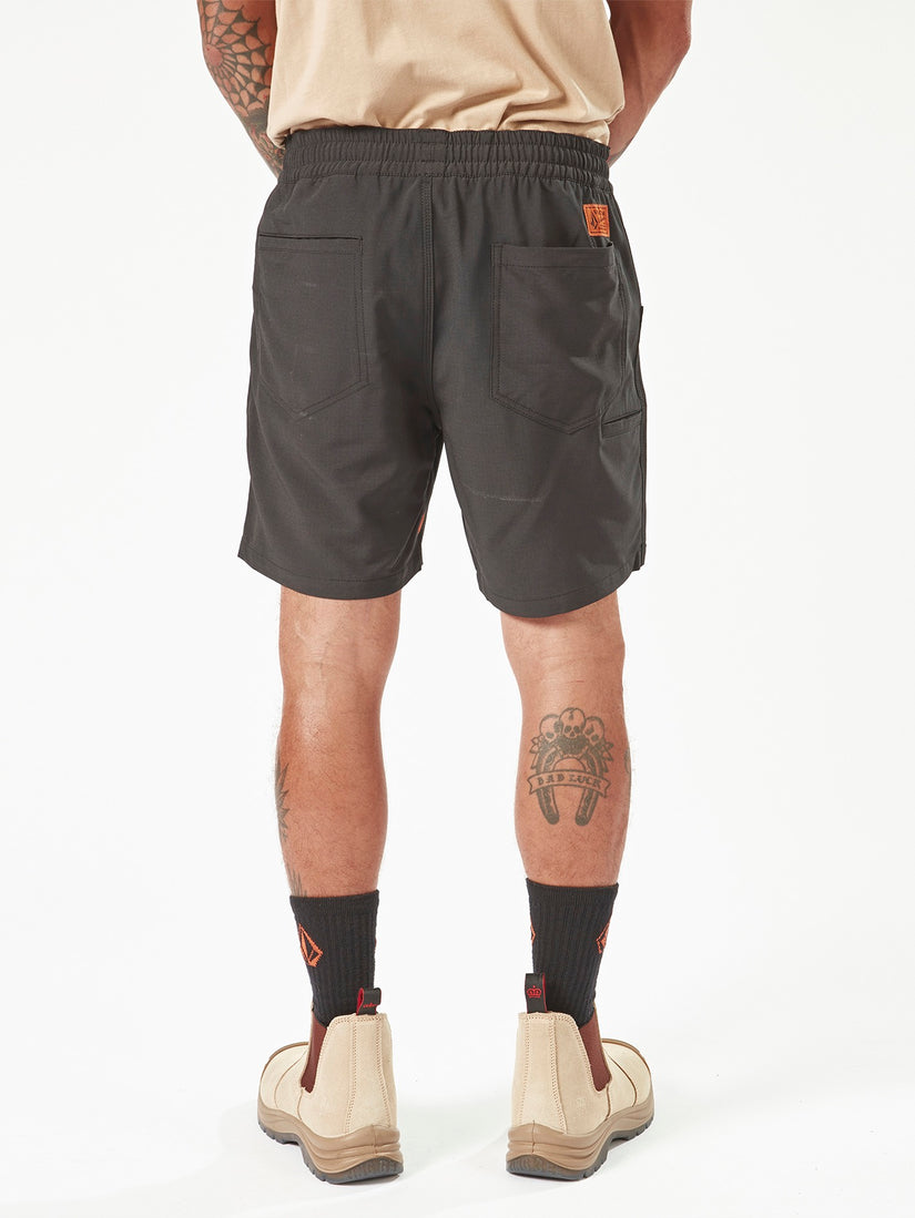 Volcom Workwear Slab Elastic Waist Hybrid Shorts - Black