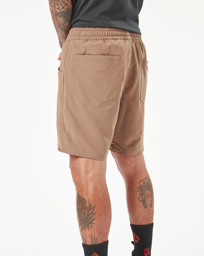 Volcom Workwear Slab Elastic Waist Hybrid Shorts - Brindle