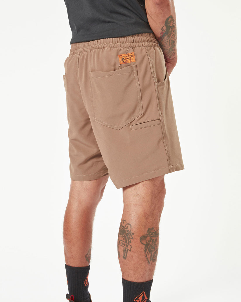 Volcom Workwear Slab Elastic Waist Hybrid Shorts - Brindle