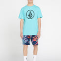 Circle Stone Short Sleeve Tee - Neon Blue