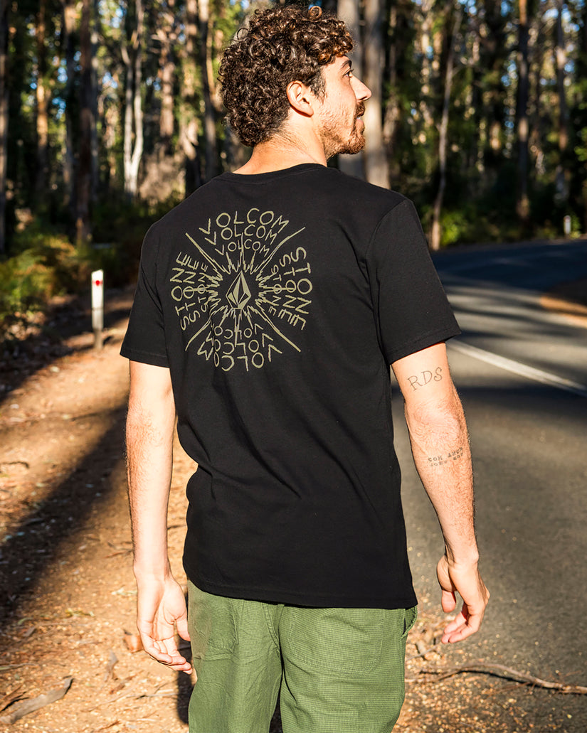 Spiraling Short Sleeve Tee - Black