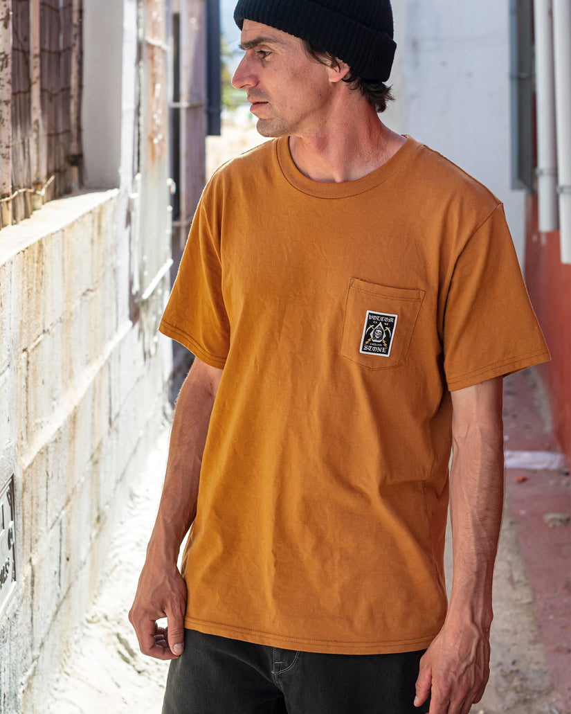 Pocket Label Short Sleeve Tee - Chestnut Brown