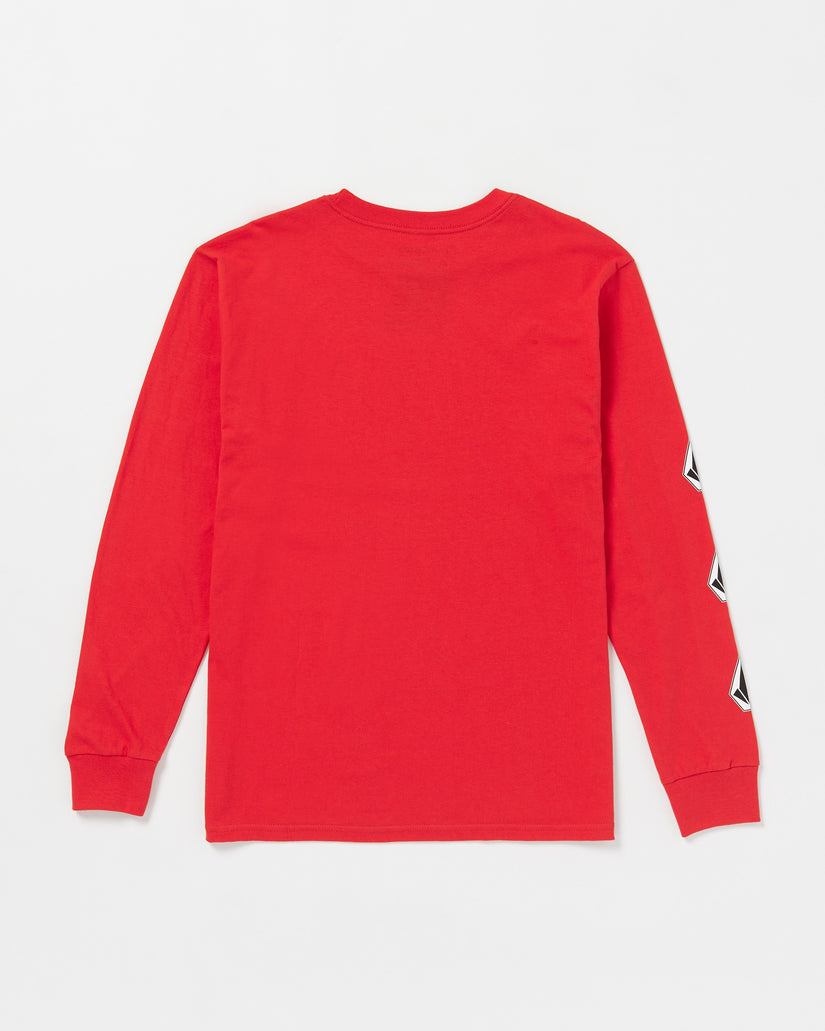 Iconic Stone Long Sleeve Tee - Ribbon Red