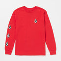 Iconic Stone Long Sleeve Tee - Ribbon Red