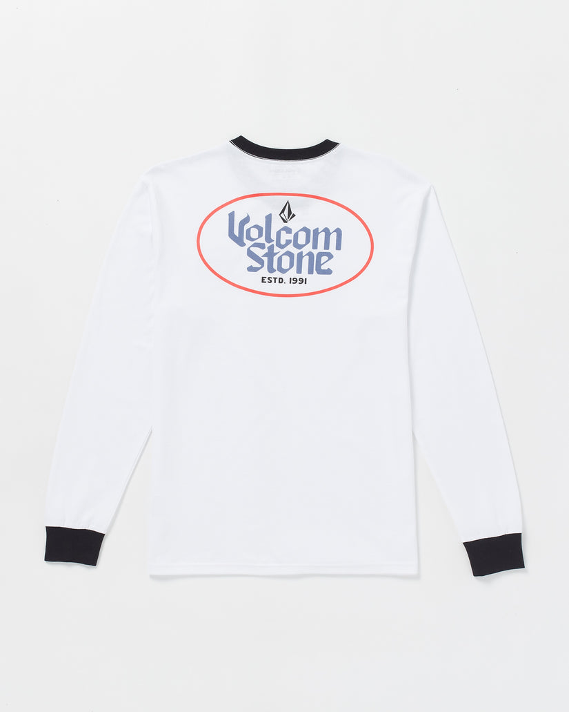 Cognac Long Sleeve Tee - White