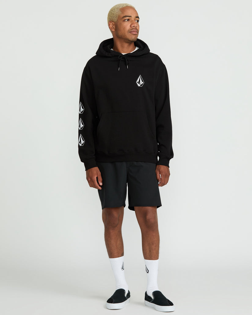 Iconic Stone Pullover Hoodie - Black