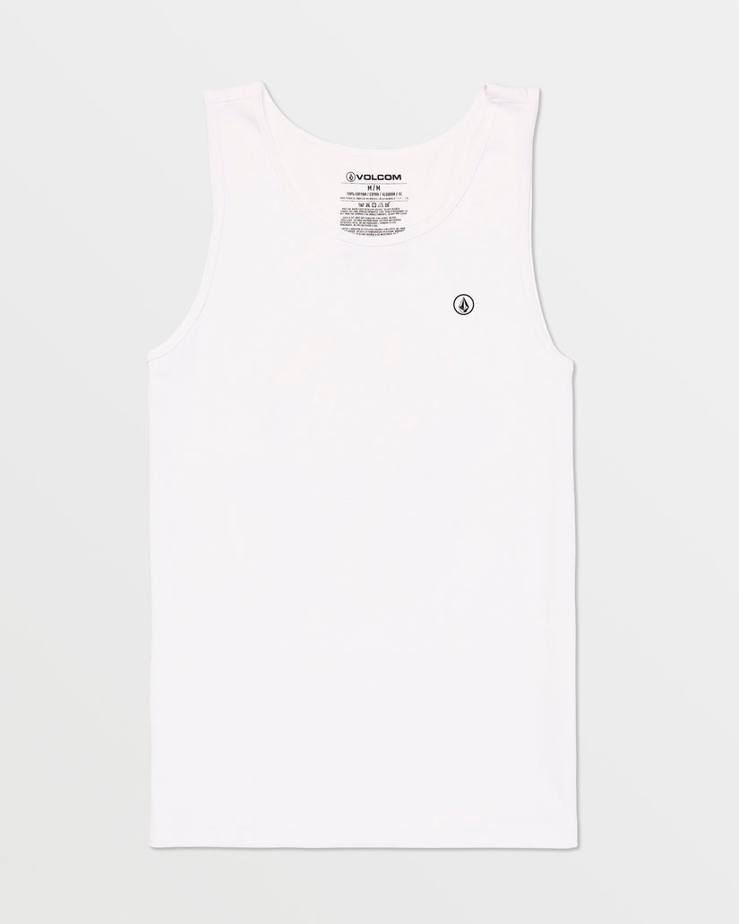 Solid Heather Tank - White