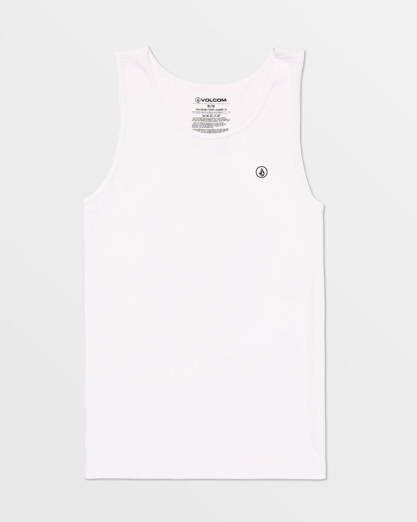 Solid Heather Tank - White