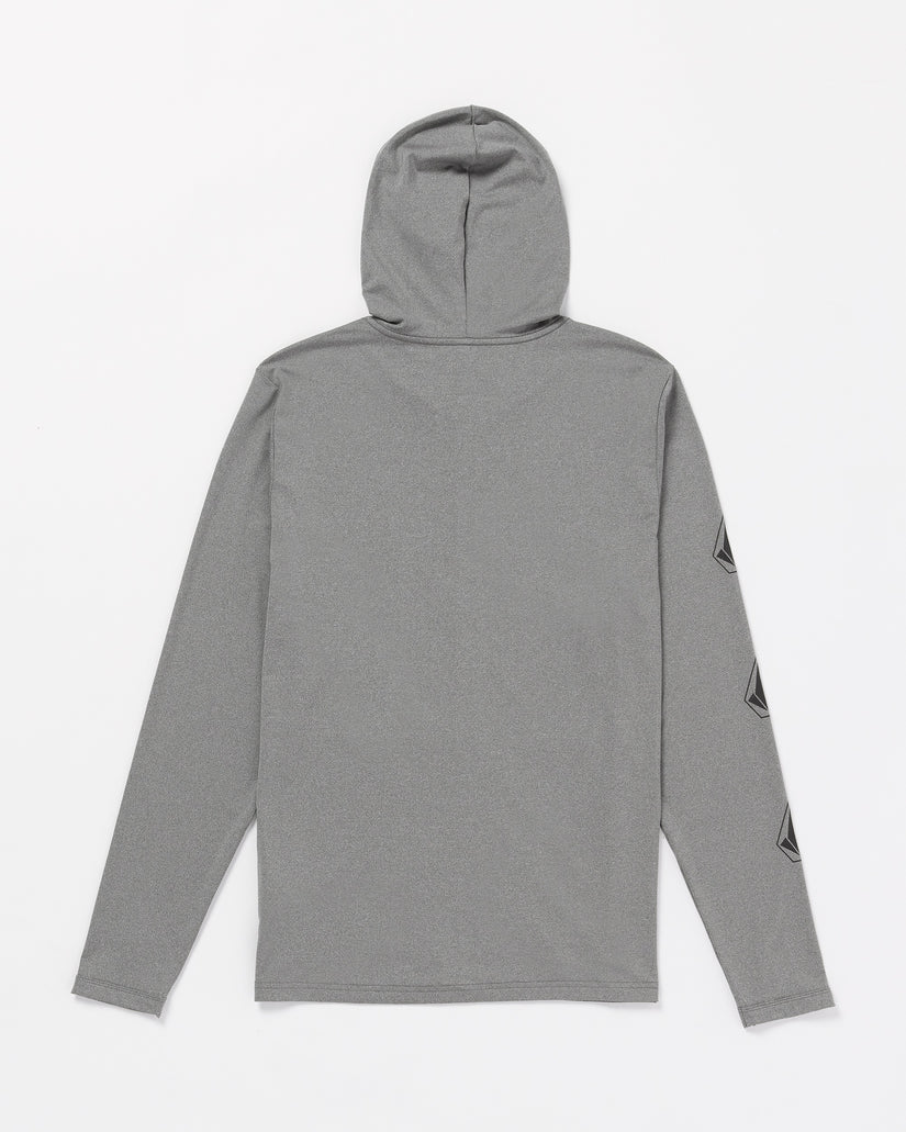 Iconic Stone Long Sleeve Hooded Rashguard - Heather Grey