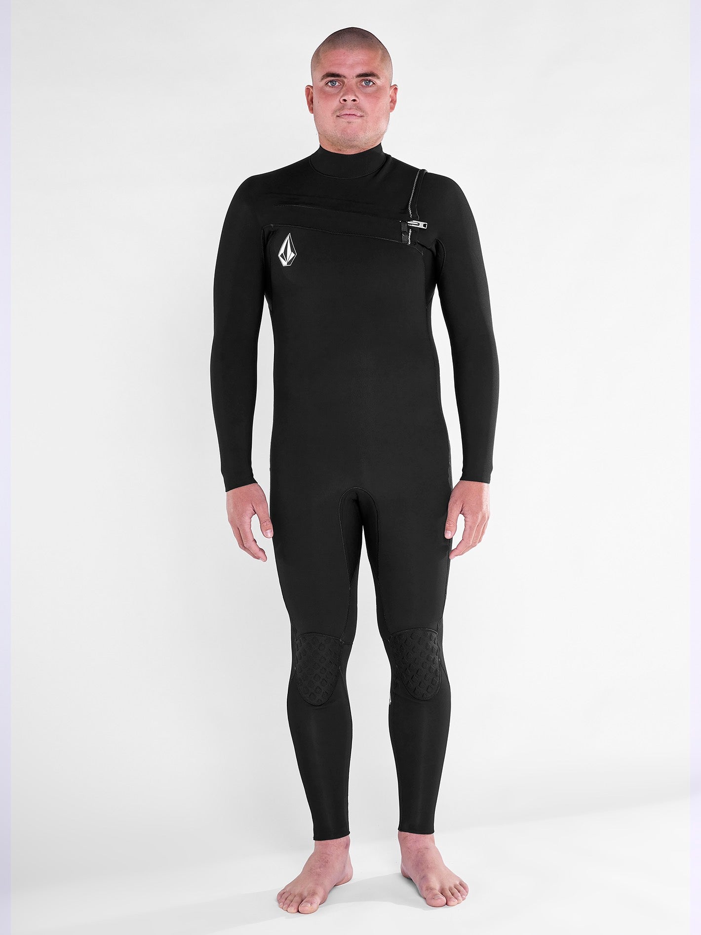 Mens Modulator 4/3mm Chest Zip Fullsuit - Black - BLACK / LS