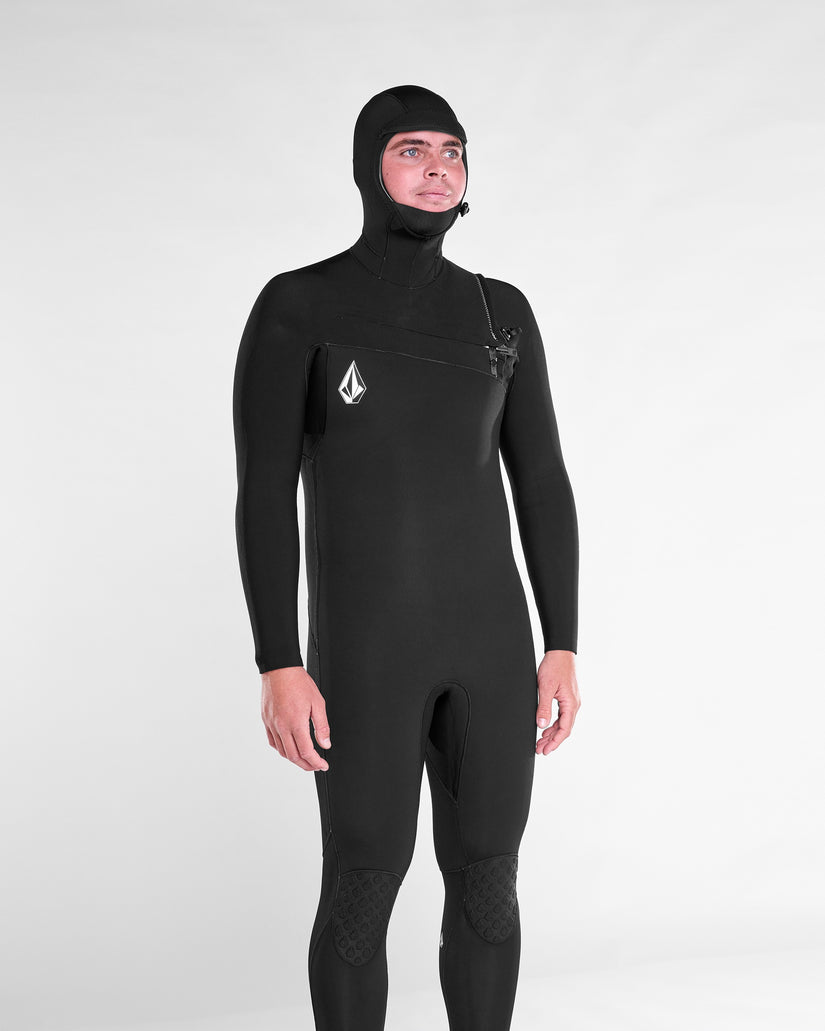 Mens Modulator 4/3mm Hooded Chestzip Fullsuit - Black