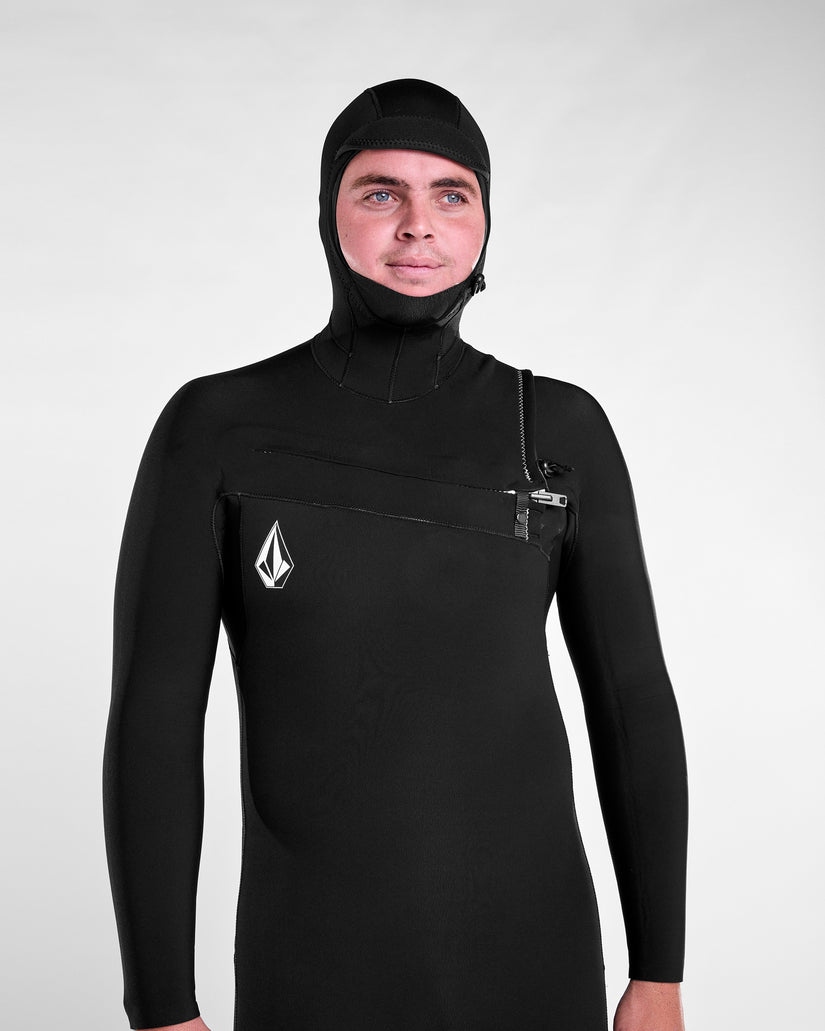 Mens Modulator 5/4/3mm Hood Chestzip Fullsuit - Black