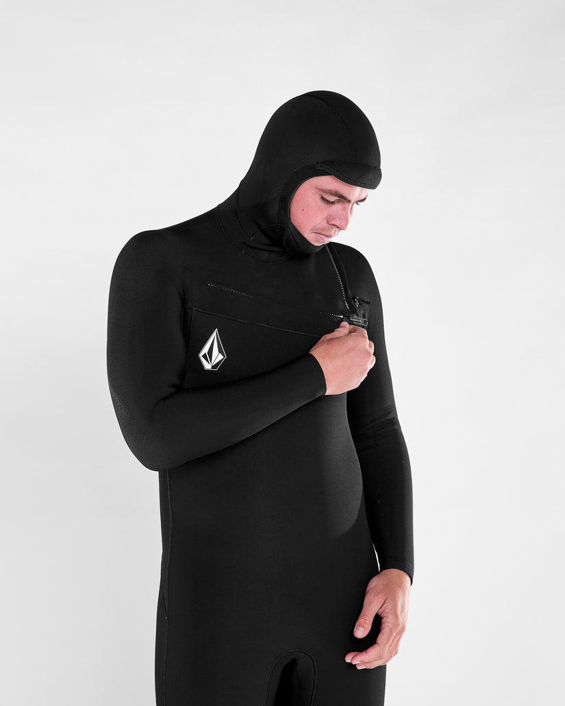 Mens Modulator 5/4/3mm Hood Chestzip Fullsuit - Black