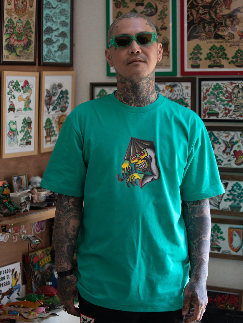 Tokyo True Featured Artist Yusuke Piper Short Sleeve Tee - Emerald Green