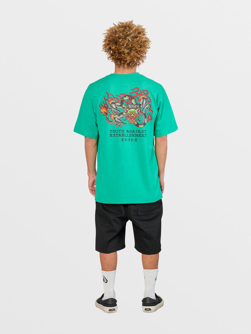 Tokyo True Featured Artist Yusuke Piper Short Sleeve Tee - Emerald Green